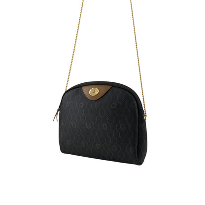 Christian Dior Honeycomb Pattern Chain Shoulder bag Black×Brown Vintage am6zmm