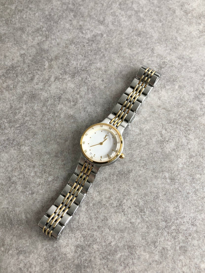 Yves Saint Laurent YSL Logo Watch Silver×Gold Vintage dxnipd