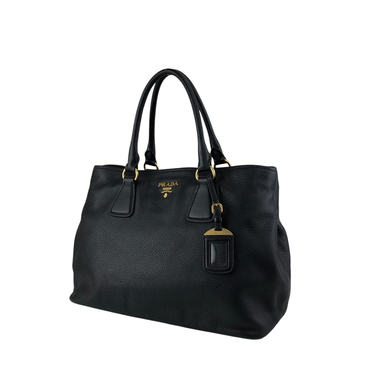 PRADA Logo Two-way Handbag Shoulder bag Black Vintage 7kpf4k