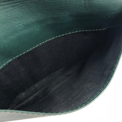 CELINE Gancini Flap Leather Shoulder bag Green Vintage mtmid2