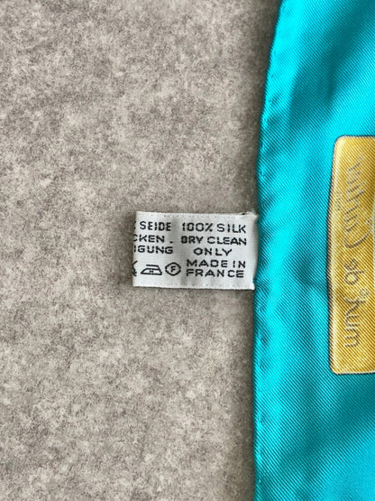 Cartier Silk Scarf White×Blue Vintage v2jmna