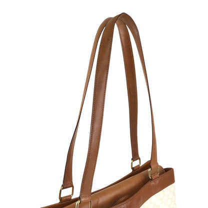 CELINE Macadam Blason Handbag White Vintage jebkgk