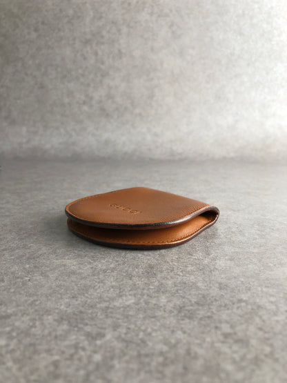 GUCCI Logo Embossed Coin Purse Brown Vintage 86ajph