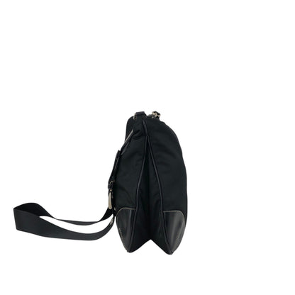 PRADA Tessuto Triangle Logo Shoulder bag Black Vintage ribjbv