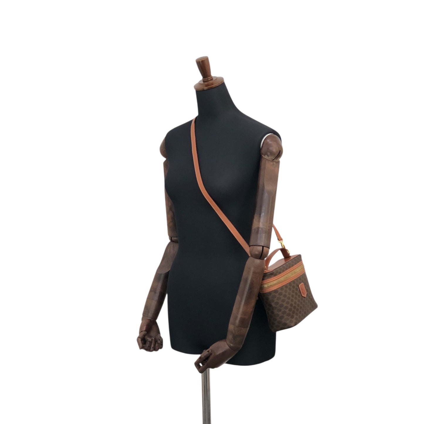 CELINE Macadam Blason Two-way Handbag Shoulder bag Vanity bag Brown Vintage t7yhbd