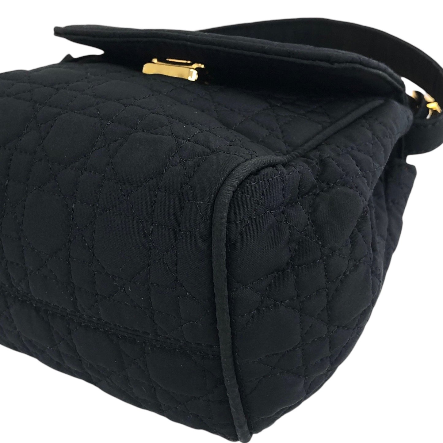 Christian Dior Cannage Logo Charm  Handbag Black Vintage x3zhne