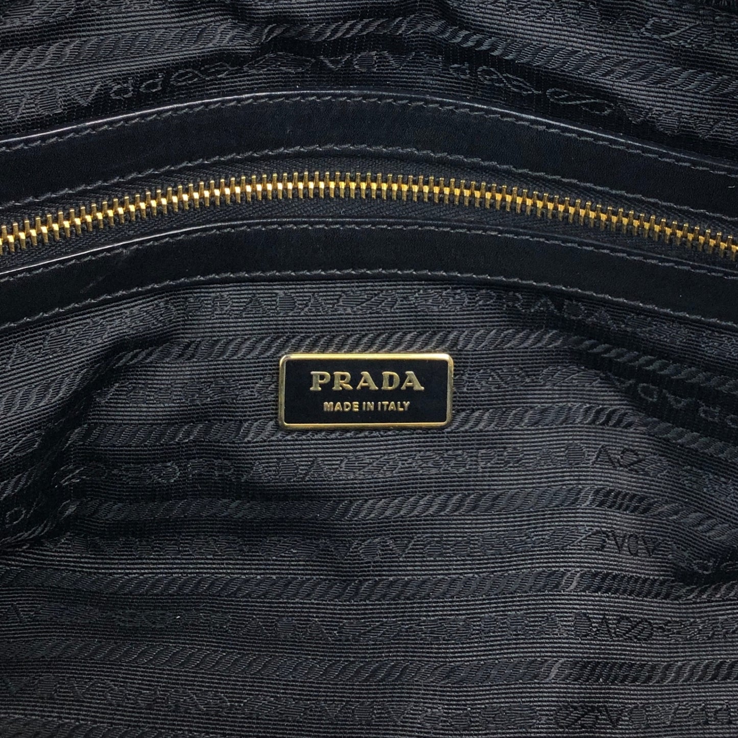PRADA Logo Embossed Handbag Boston bag Black Vintage nvtnhw