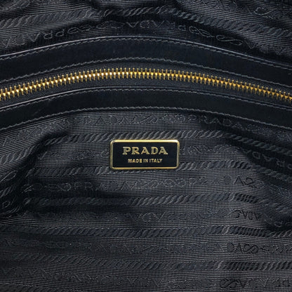 PRADA Logo Embossed Handbag Boston bag Black Vintage nvtnhw