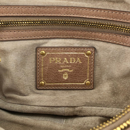 PRADA Logo Front Buckle Chain Shoulder bag Brown Vintage gkm4zp