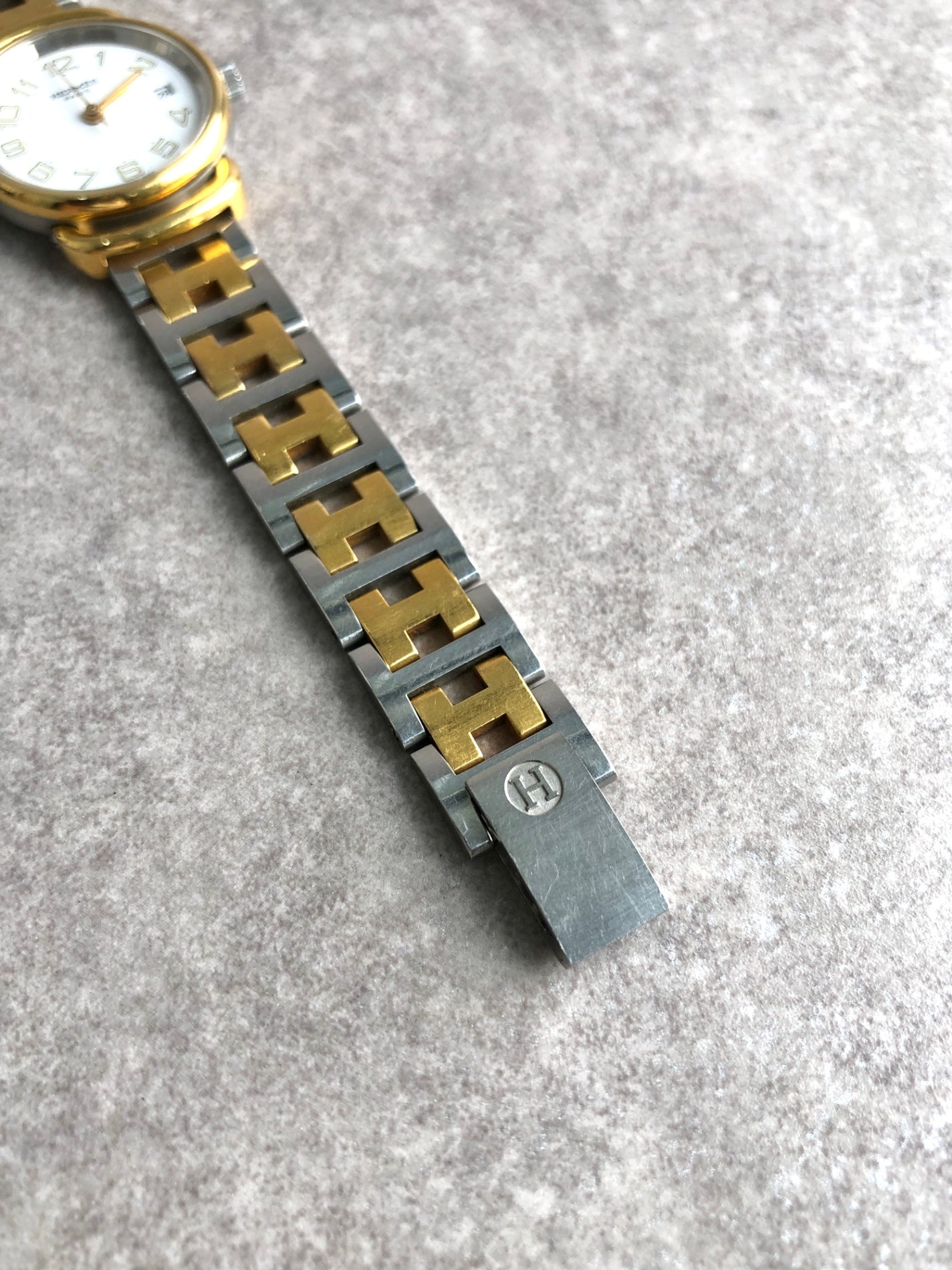 HERMES Quartz Watch Silver pullman Vintage krhgdd