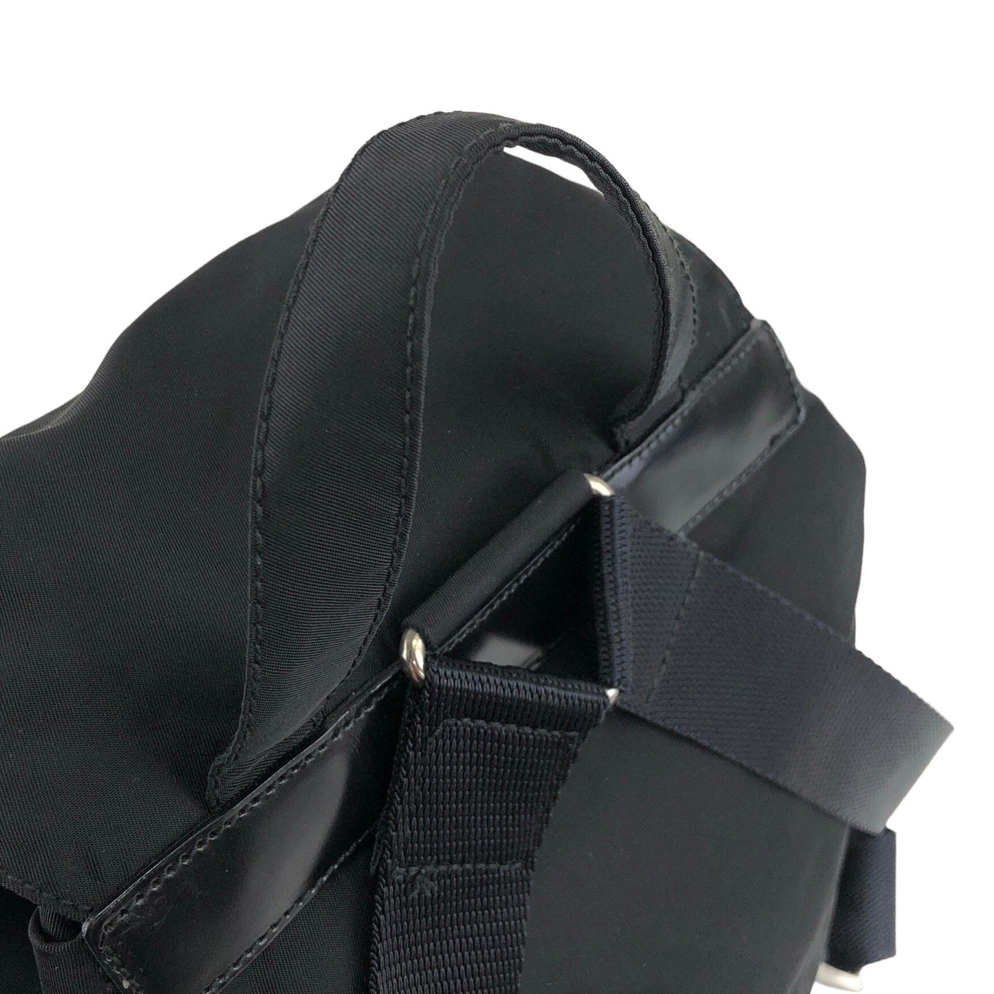 PRADA Triangle Logo Backpack Black Vintage wedjpt
