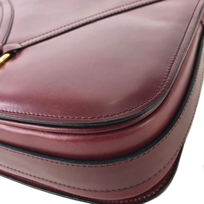 CELINE 轉鎖 Cadena 皮革斜背包 波爾多紅 復古 yrru3h 