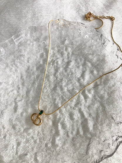 Christian Dior CD Logo Necklace Gold Vintage ie4bje