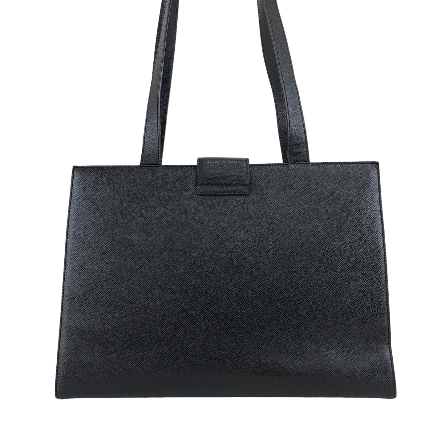 CELINE Logo Turn Lock Shoulder bag Totebag Black Vintage wtcymx