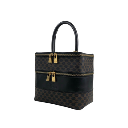 CELINE Macadam Triomphe Handbag Vanity bag Black Vintage utd2i7