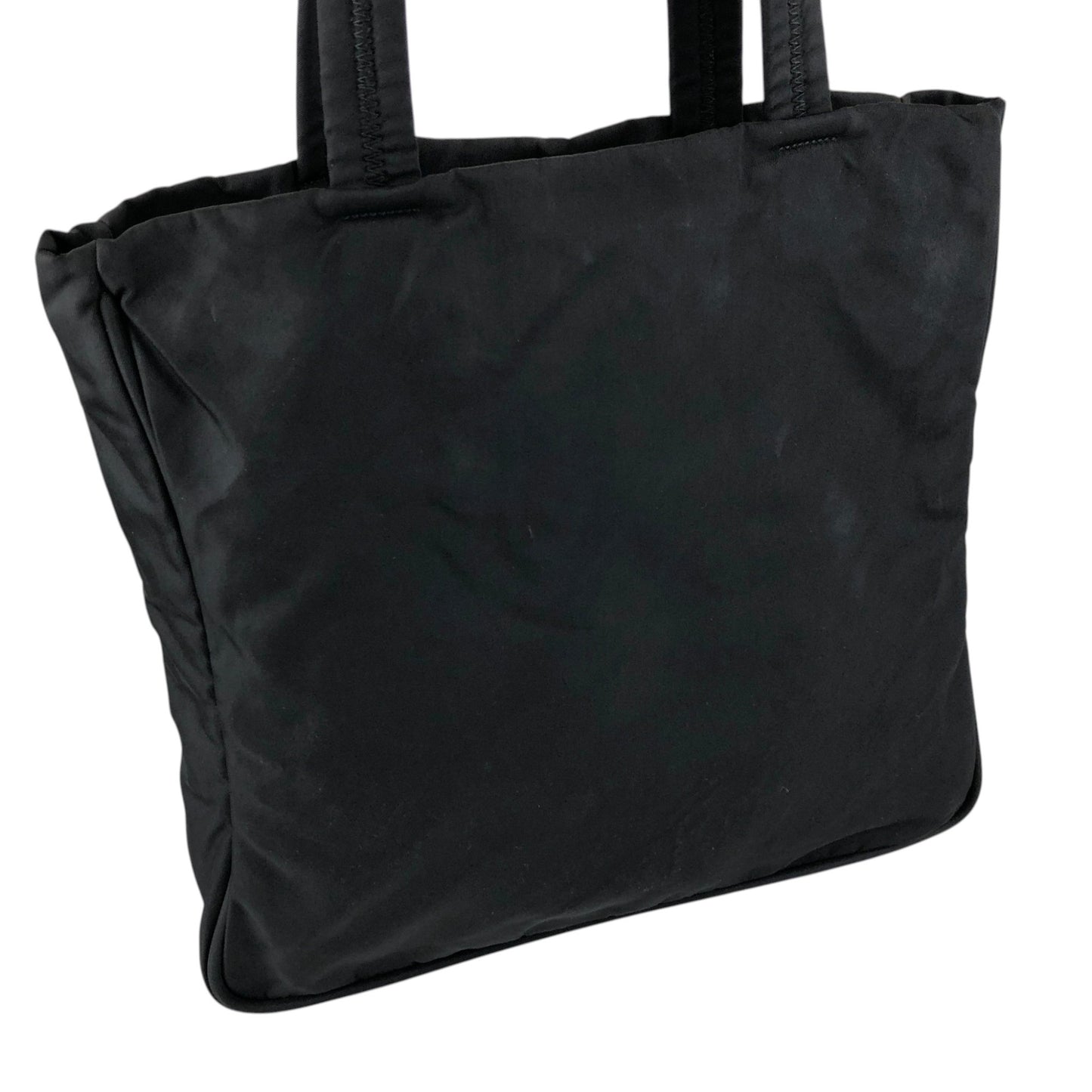 PRADA Tessuto Triangle Logo Handbag Totebag Black Vintage jsx3zw