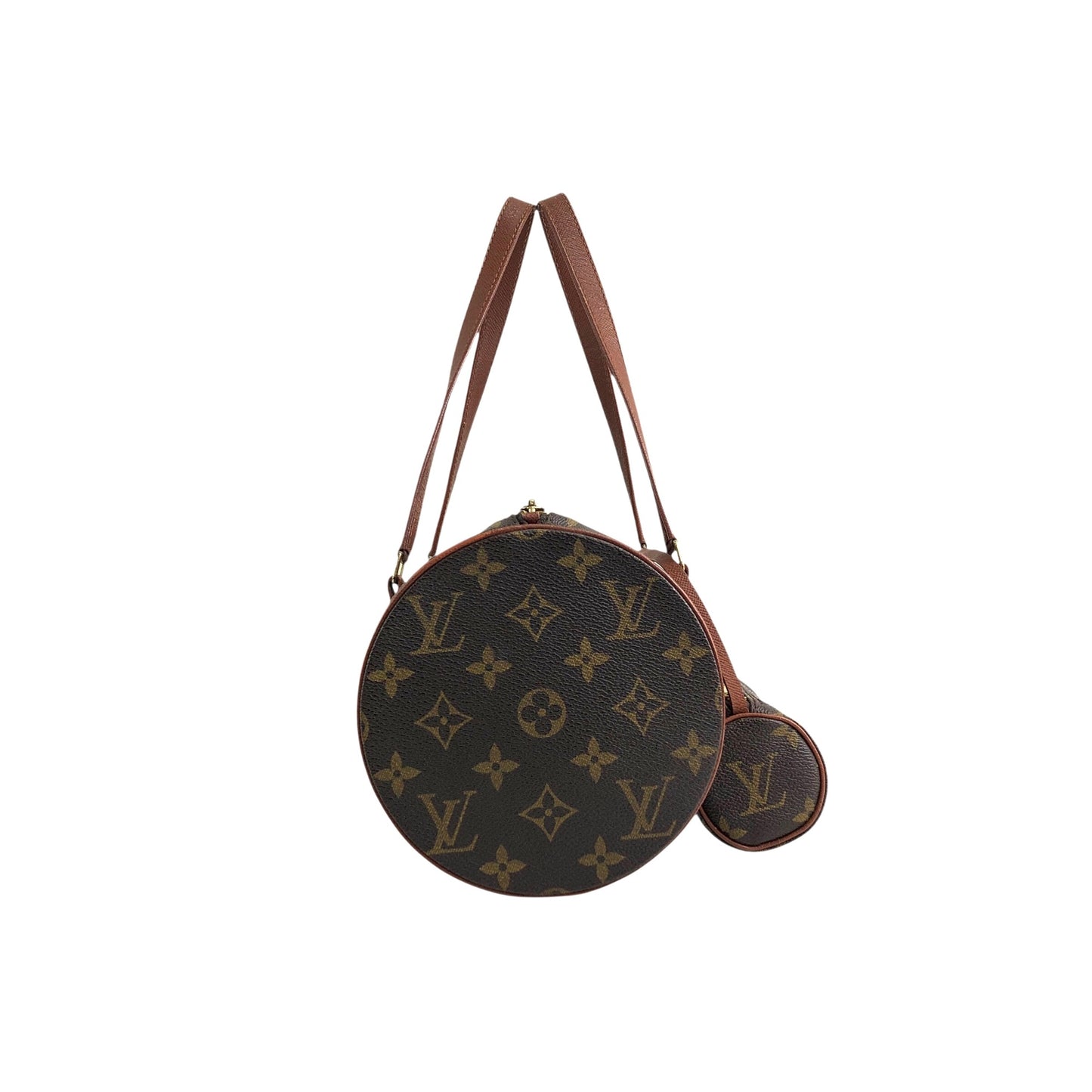 LOUIS VUITTON Monogram Handbag Pouch Brown Vintage 537a4y