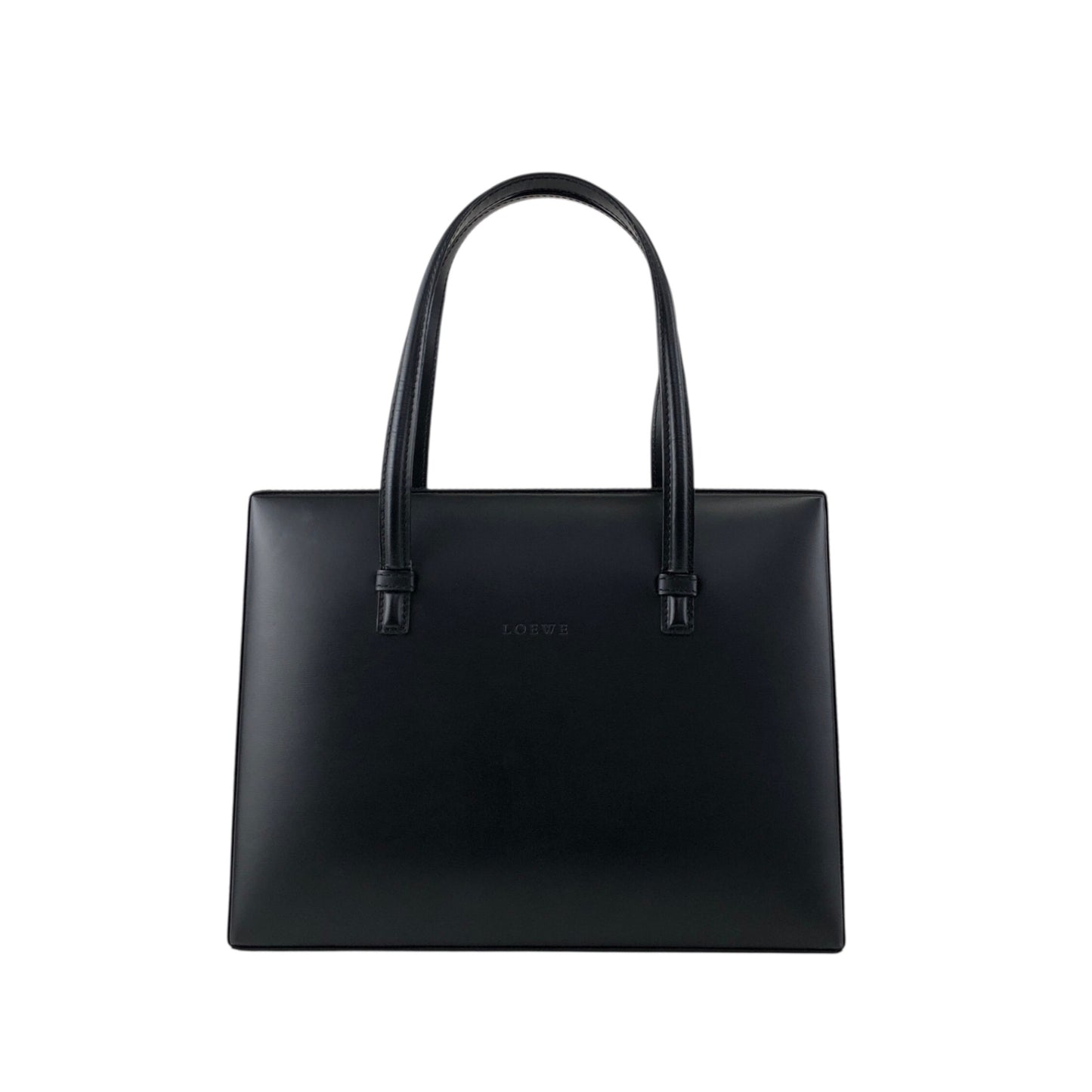 LOEWE Logo Embossed Handbag Black Vintage ru2436