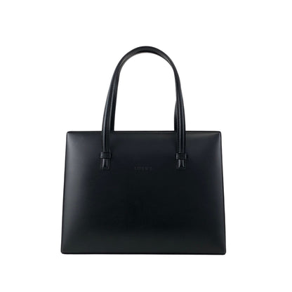 LOEWE Logo Embossed Handbag Black Vintage ru2436