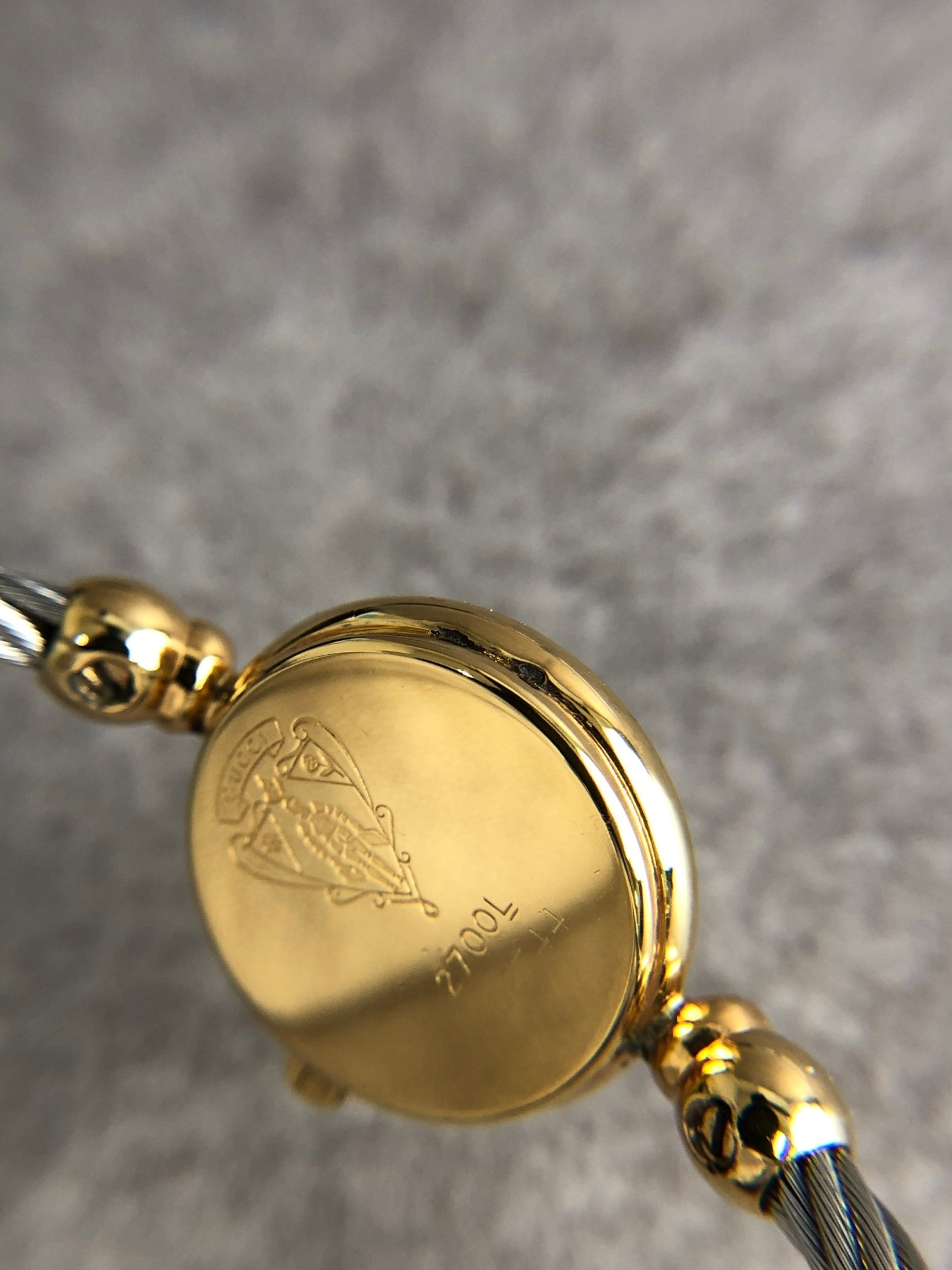 GUCCI Logo Bangle Watch Gold×Silver 2700.2.L Vintage yekiep
