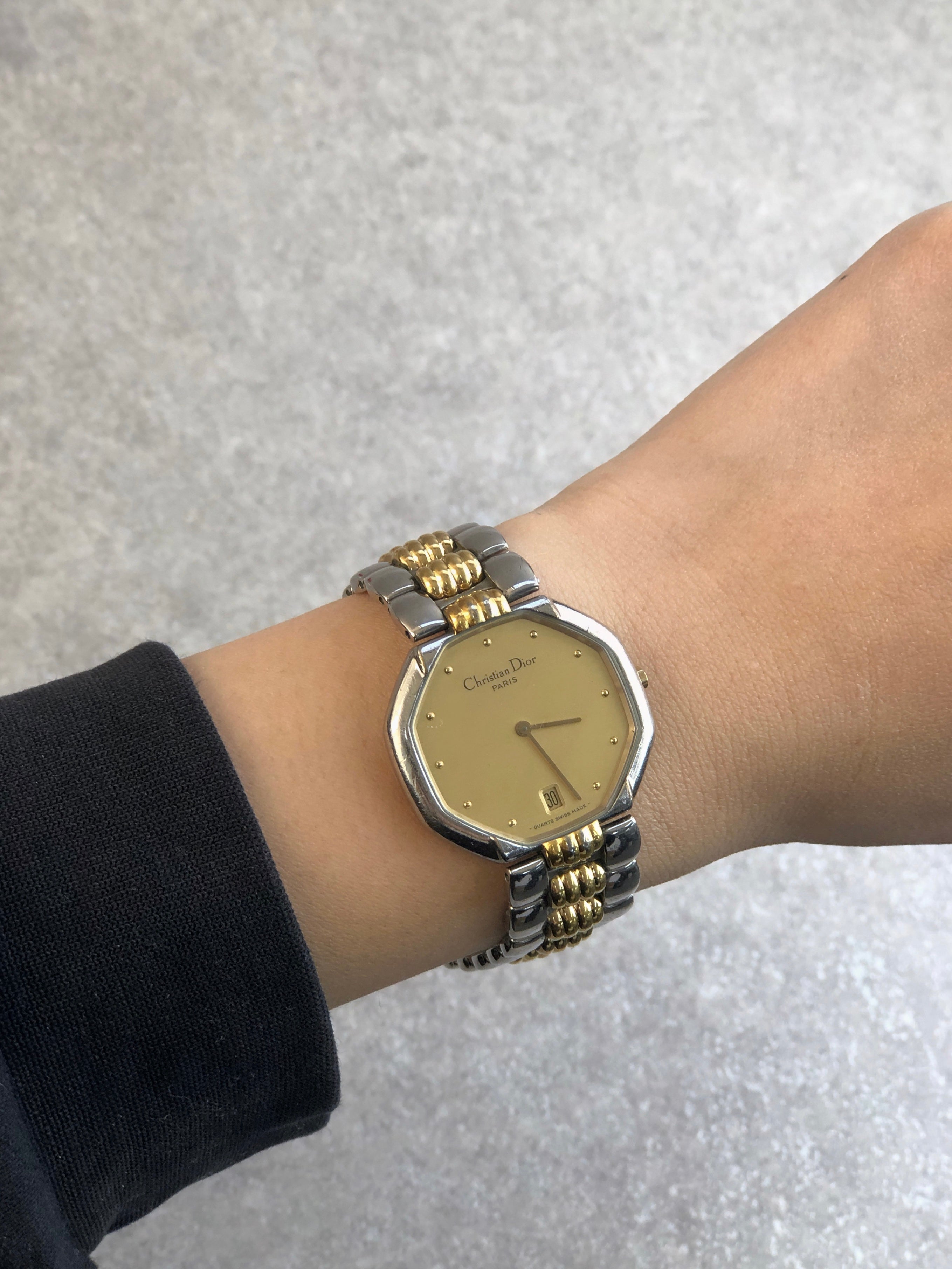 Christian Dior Quartz Watch Gold×Silver 45.204 Vintage 6u8guj