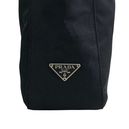 PRADA Triangle Logo Shoulder bag Hobobag Black Vintage gjymbt