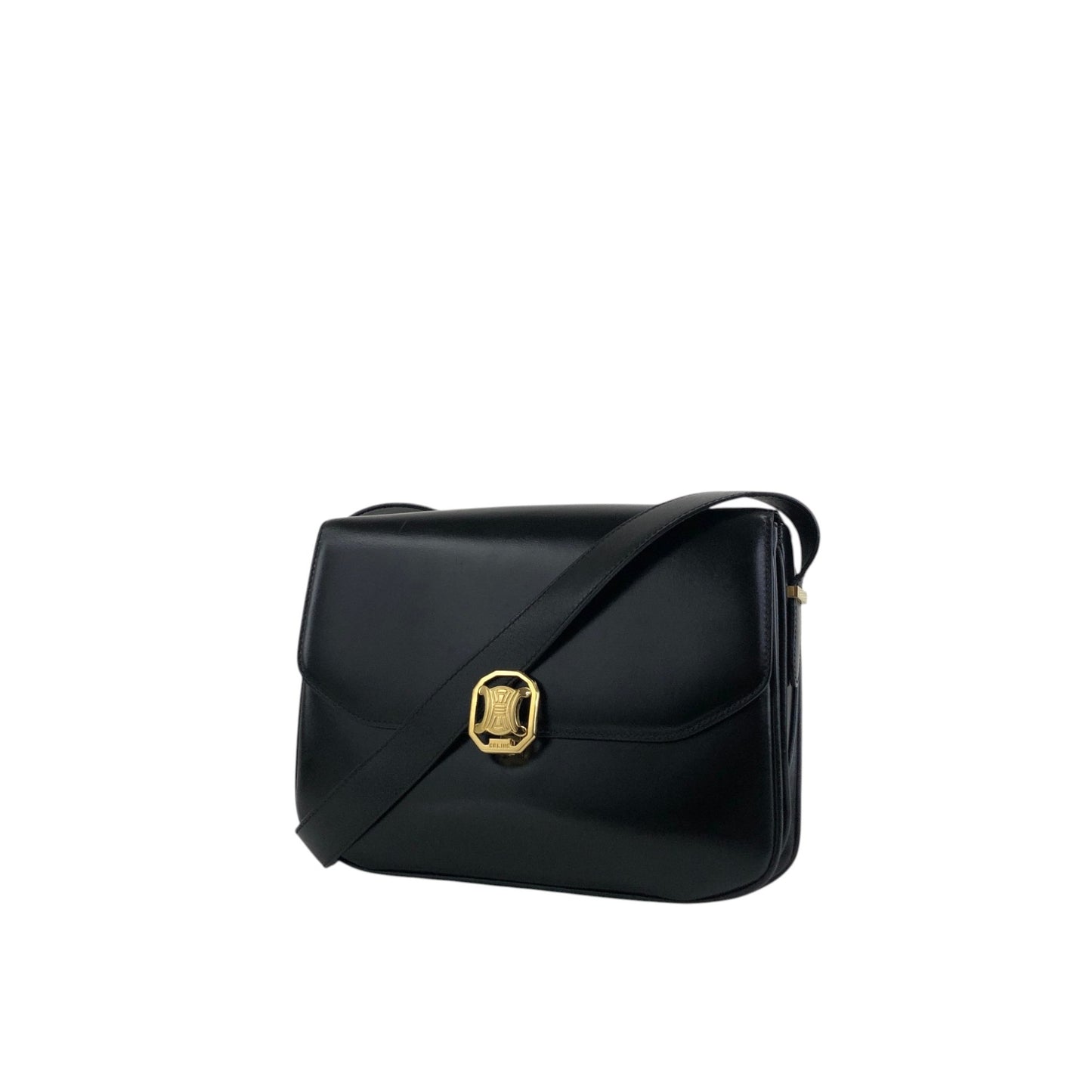 CELINE Blason Shoulder bag Black Vintage ad7eeu
