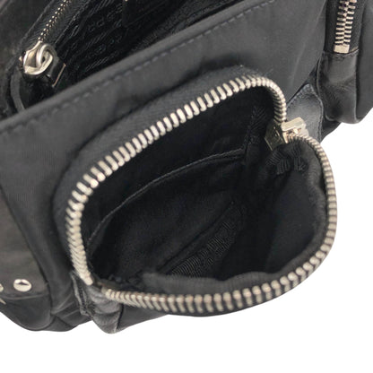 PRADA Triangle Logo Shoulder bag Black Vintage tiuxdg