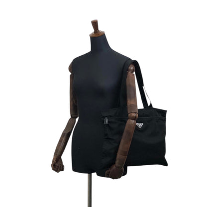 PRADA Triangle Logo Totebag Black Vintage mvmh5p