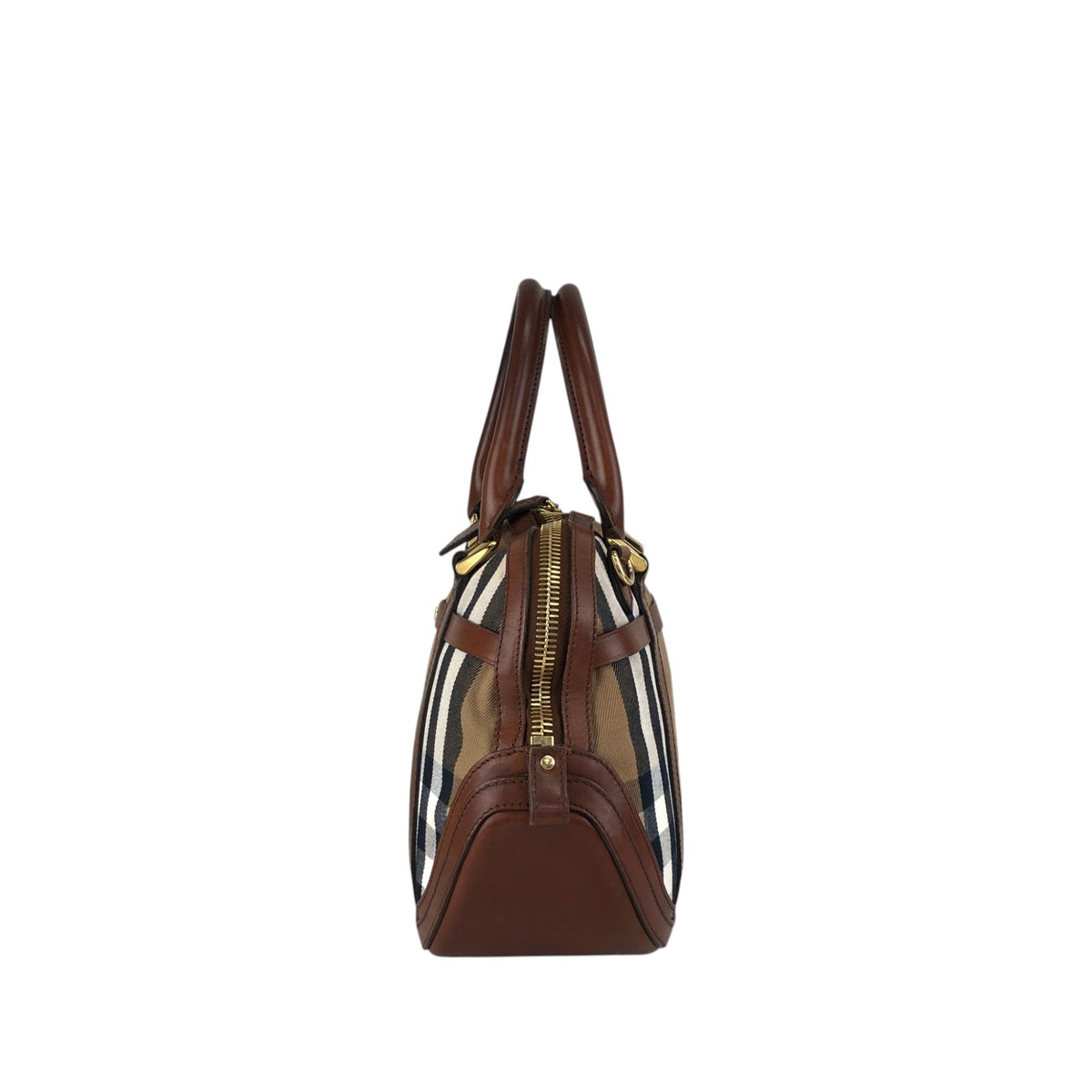 BURBERRY Check Two-way Handbag Shoulder bag Brown Vintage xuyjae