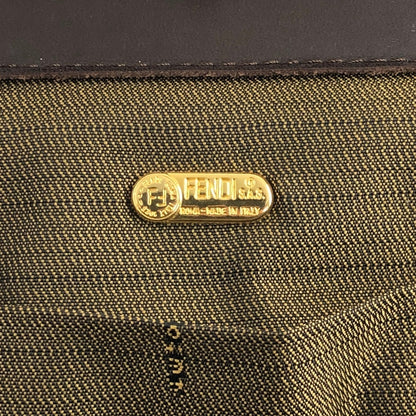 FENDI Zucca Metal Clasp Shoulder bag Brown Vintage kkfpvd