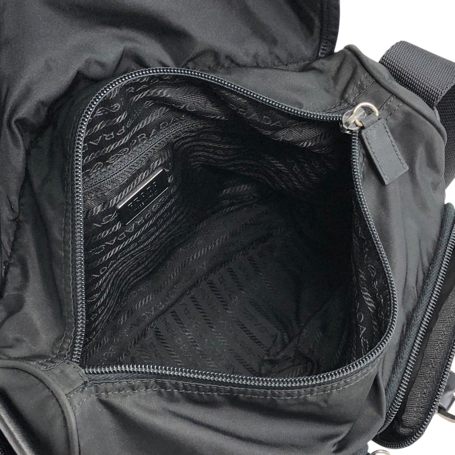 PRADA Triangle Logo Shoulder bag Black Vintage s5jtyw