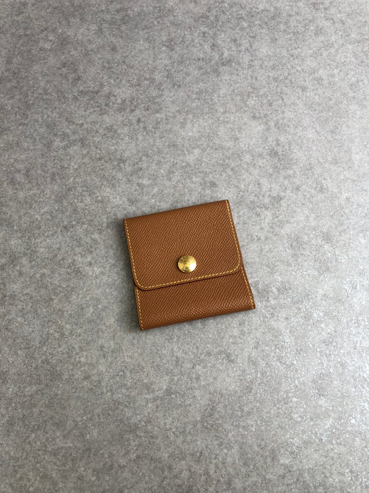 HERMES Card holder Brown Vintage 8sjvrs