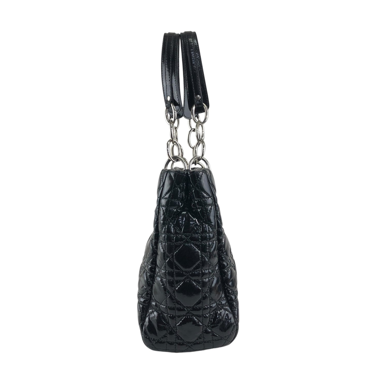 Christian Dior  Cannage Chain Handbag Black Vintage dthmxy