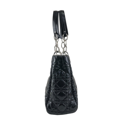 Christian Dior  Cannage Chain Handbag Black Vintage dthmxy