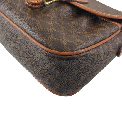 CELINE Macadam Blason Front Buckle Shoulder bag Brown Vintage zzu5ya