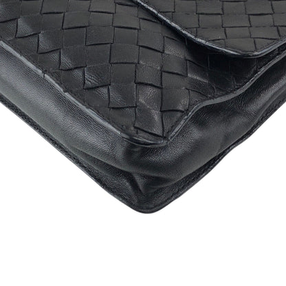 Bottega Veneta Intrecciato Turn Lock Shoulder bag Black Vintage jk5whm