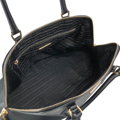 PRADA Triangle Logo Handbag Black Vintage wxkttk