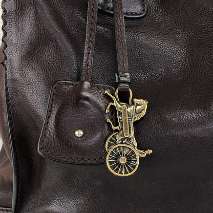 CELINE Horse Carriage Charm Handbag Brown Vintage tmv6c2