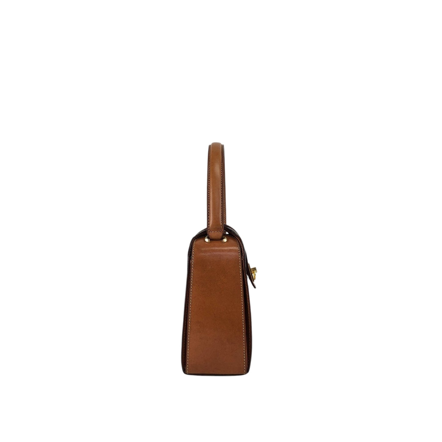 CELINE Macadam Gancini Handbag Brown Vintage hjb52j