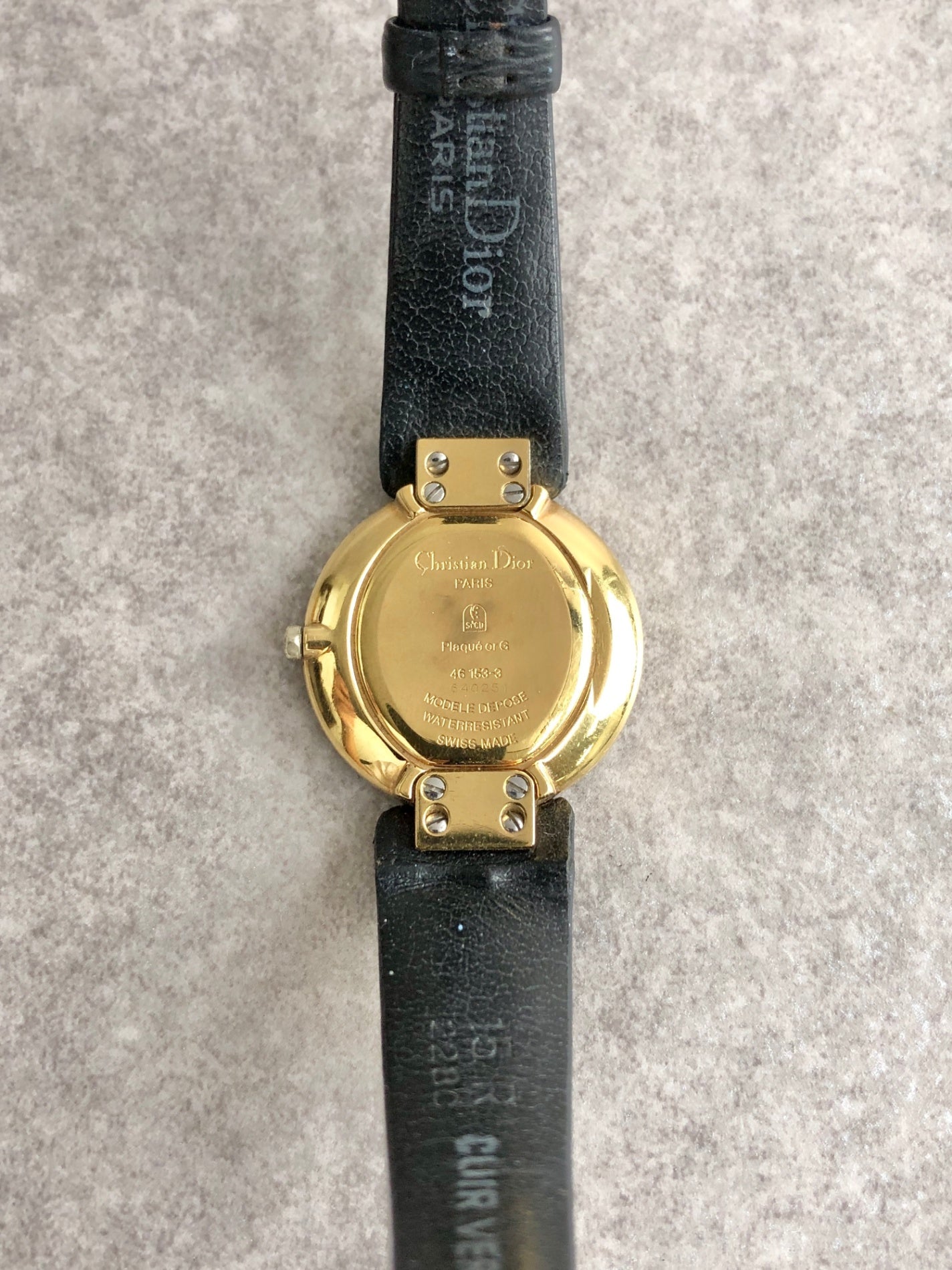Christian Dior Quartz Watch Black Vintage ayfm3x