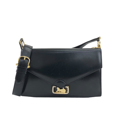 CELINE Horse Carriage Shoulder bag Black Vintage tx4wmy