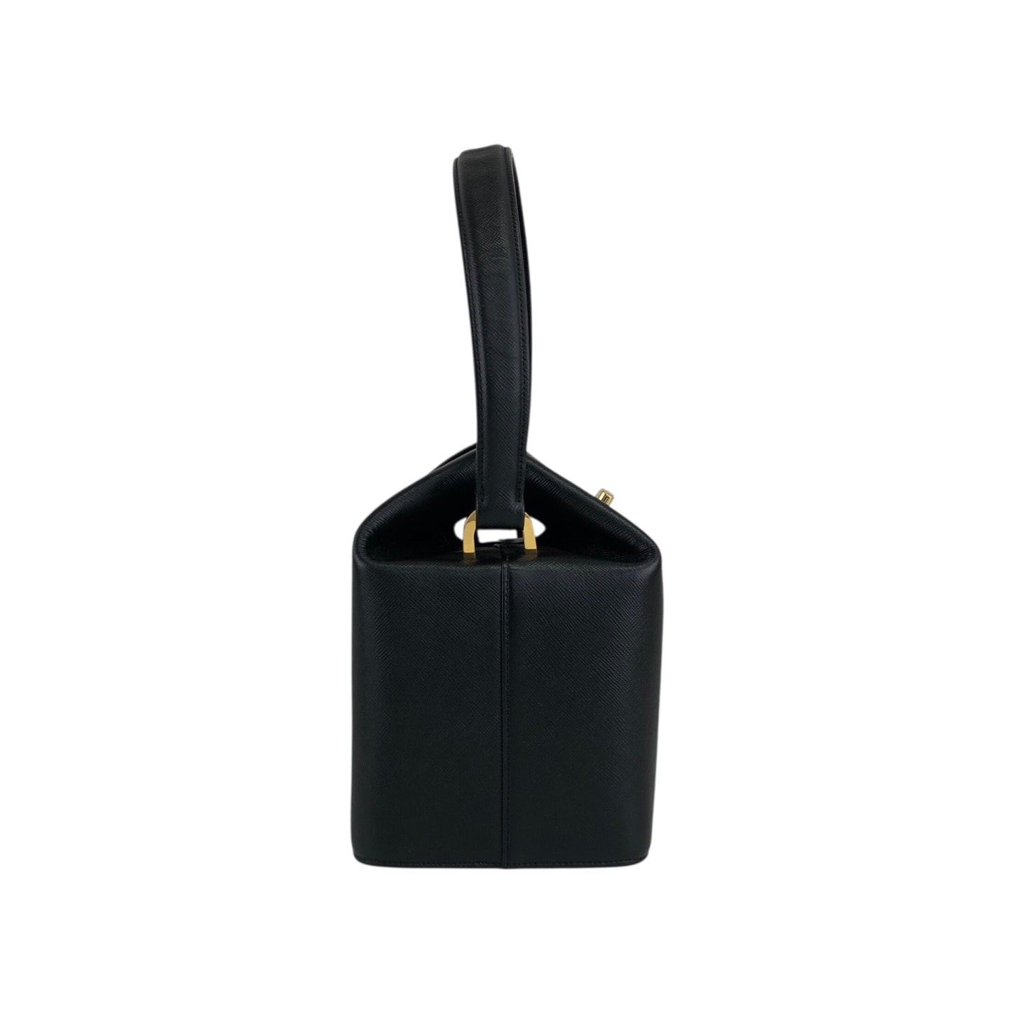 GIVENCHY Turn Lock Handbag Black Vintage zrhm8a