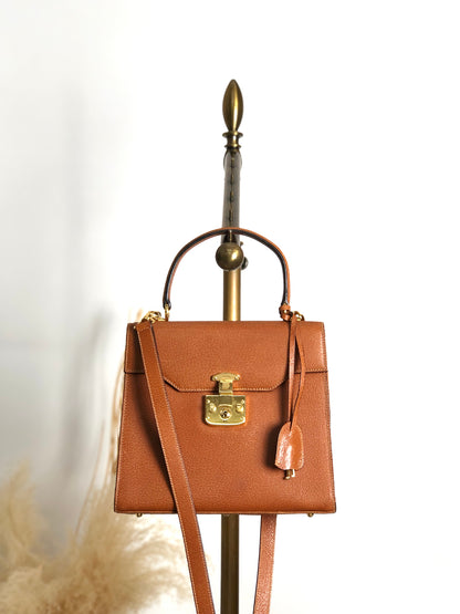 GUCCI Two-way Handbag Shoulder bag Brown Vintage 8xrv5h