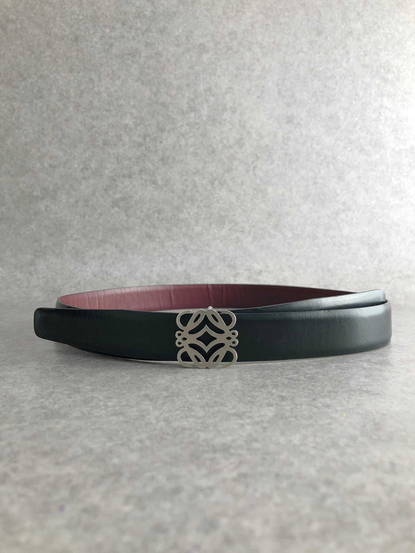 LOEWE Anagram Belt Black×Burgundy Vintage nfn2n8