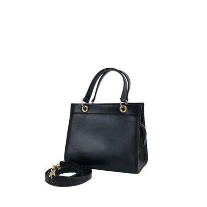 CELINE Blason Two-way Handle Shoulder bag Black Vintage vnmm75