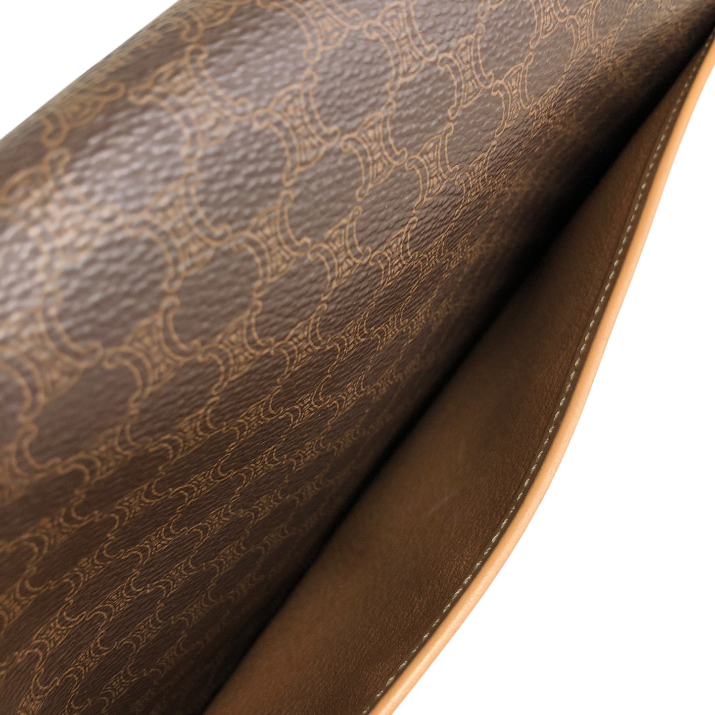 CELINE Macadam Blason Flap Shoulder bag Brown Vintage 7sfwkz