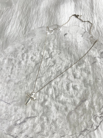Tiffany & Co. Cross Motif SILVER925 Necklace Silver Vintage k35ft3