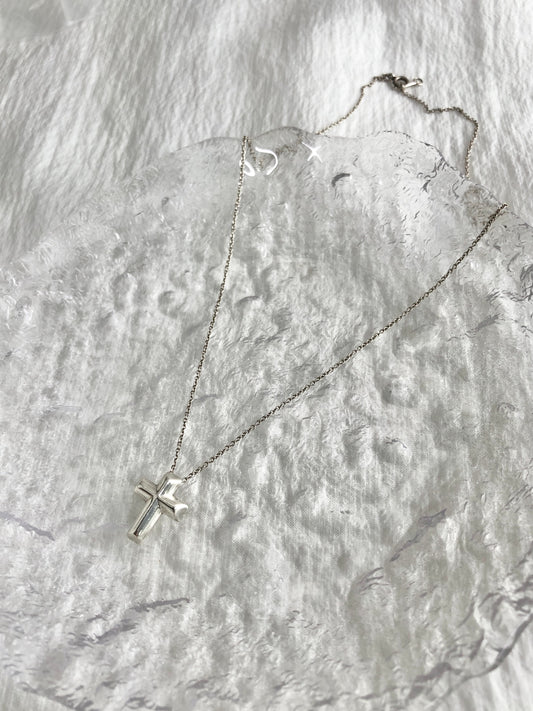 Tiffany & Co. Cross Motif SILVER925 Necklace Silver Vintage k35ft3