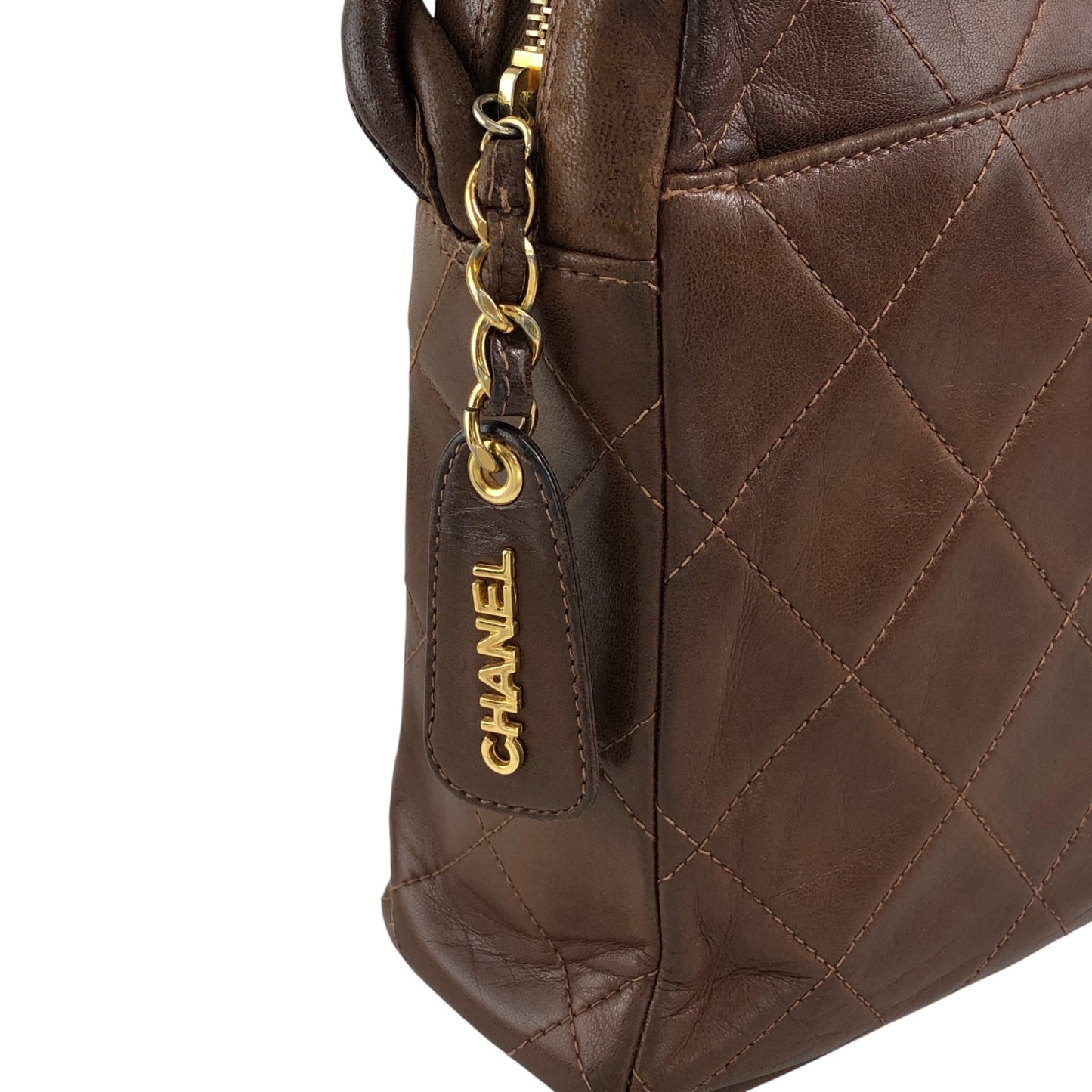 CHANEL Matelasse Coco Mark Shoulder bag Brown Vintage 4u7hig
